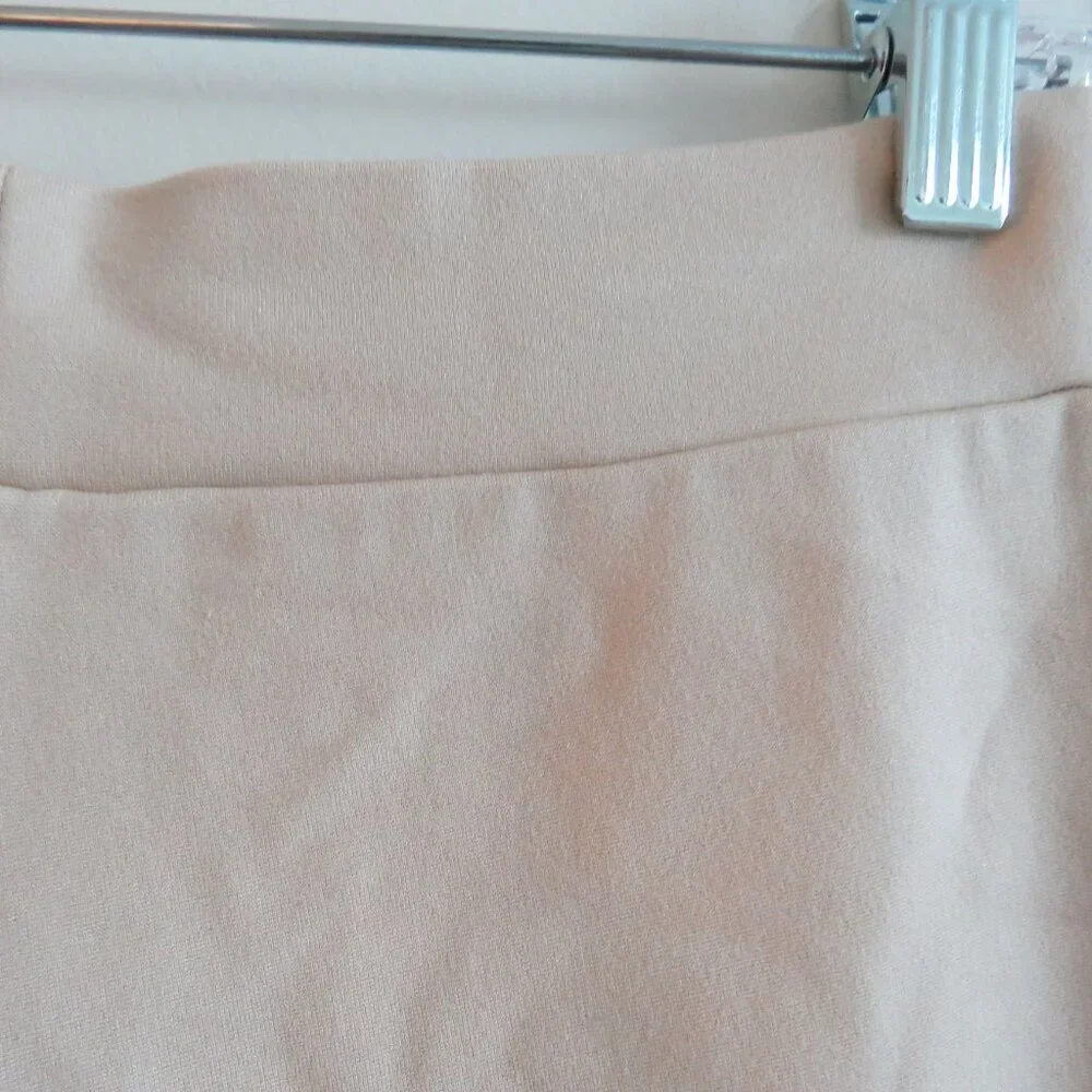 AARON & AMBER Tan Beige Split Hem Ponte Knit Stretch Pants - Women's Size S - Picture 11 of 14